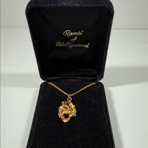 Ronte of Hollywood golden nugget pendant necklace - Picture 2 of 4